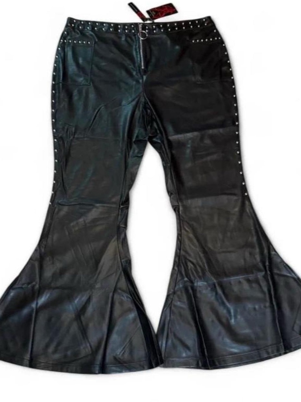 NEW 4XL Killstar FAUX LEATHER FLARE PANTS Sulfuric Magma Studded Gothic Punk Emo